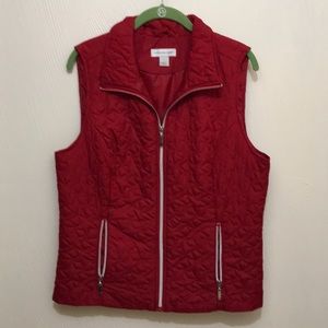 Christopher & Banks Red Star Quilt Vest - M